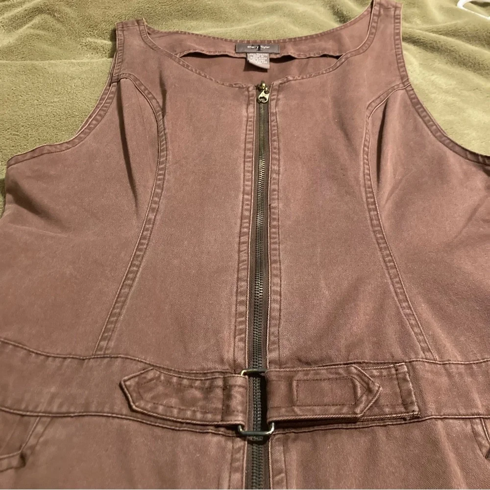 NWOT Vintage Sherry Taylor Denim Jumper Dress Size L - Picture 12 of 15